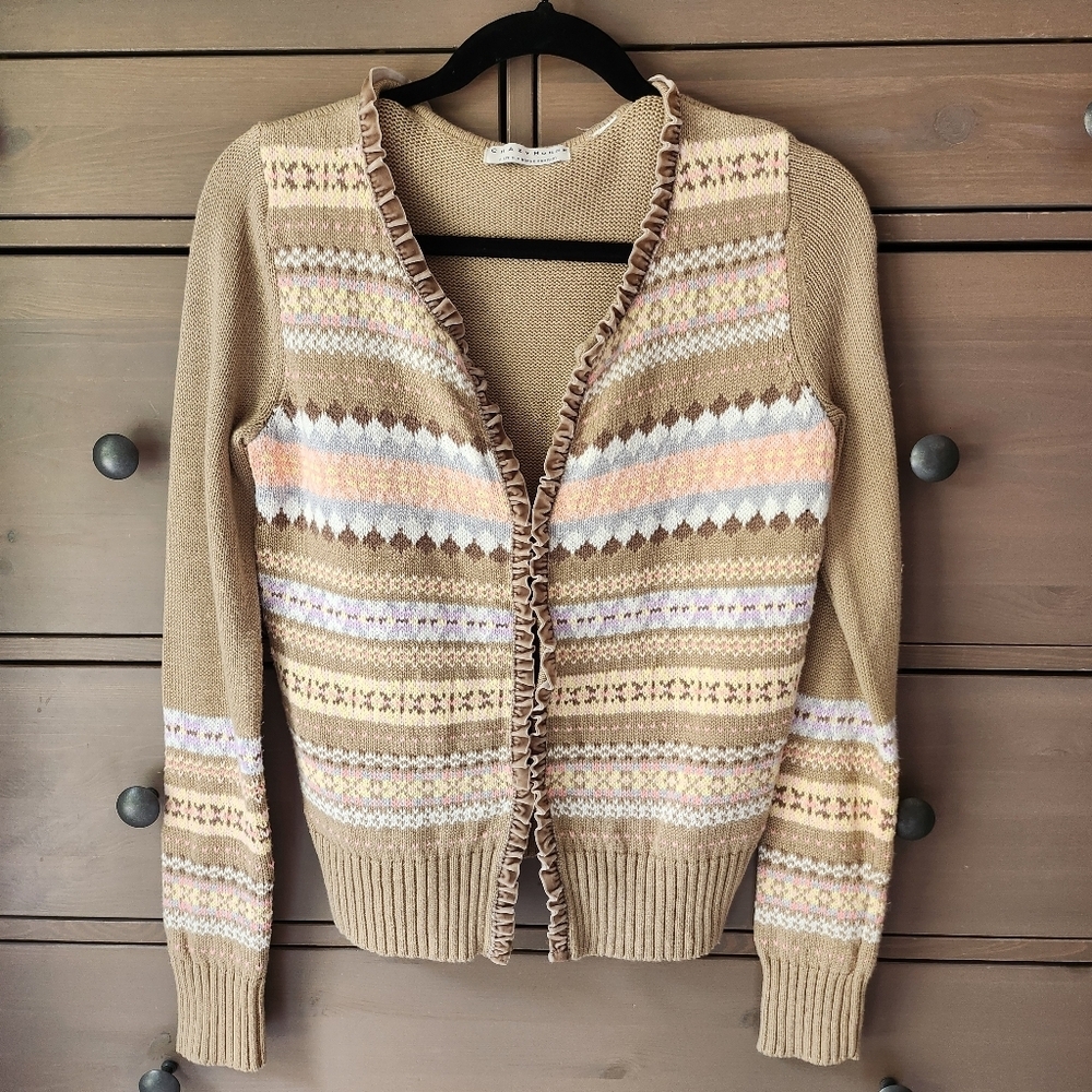 VINTAGE Crazy Horse, A LIZ Claiborne Company Patterned Cardigan Sweater